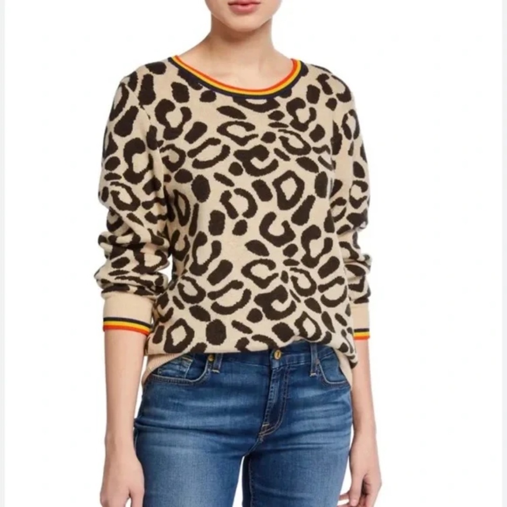KULE The Stevens Leopard-Print Sweater Size XS